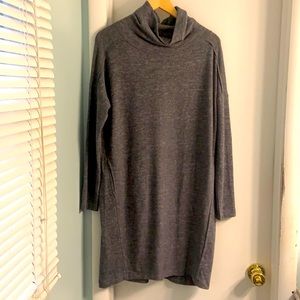 Saturday Sunday Gray Funnel Neck Soft Fleece Dress Size Small